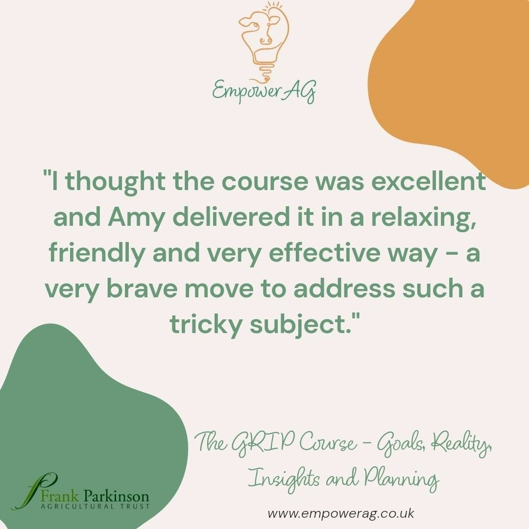Farmer testimonial: I thought the course was excellent and Amy delivered it in a relaxing, friendly and very effective way.
